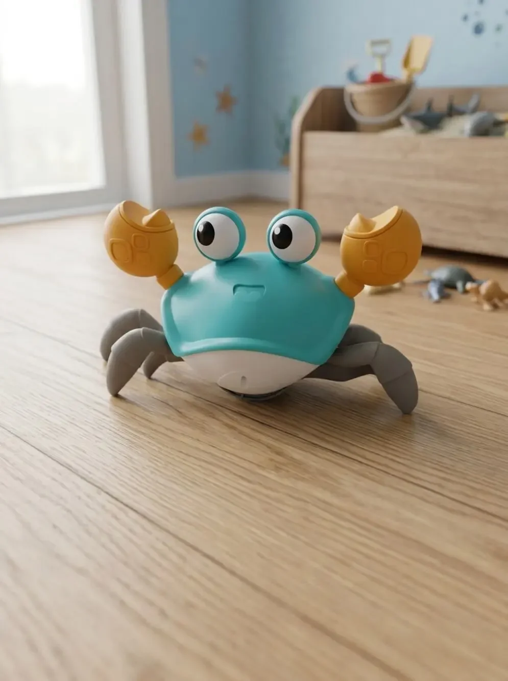 Crawling Crab Baby Toy, Interactive Tummy Time Crab with Music